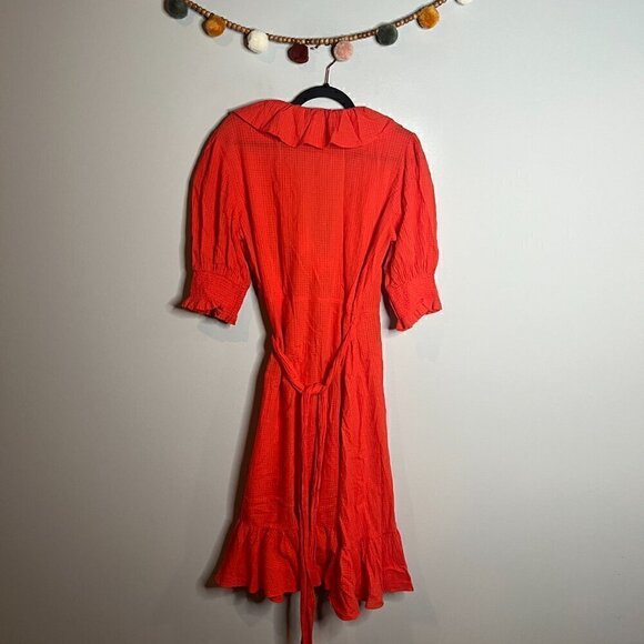 J. Crew textured ruffle wrap dress - Picture 6 of 6